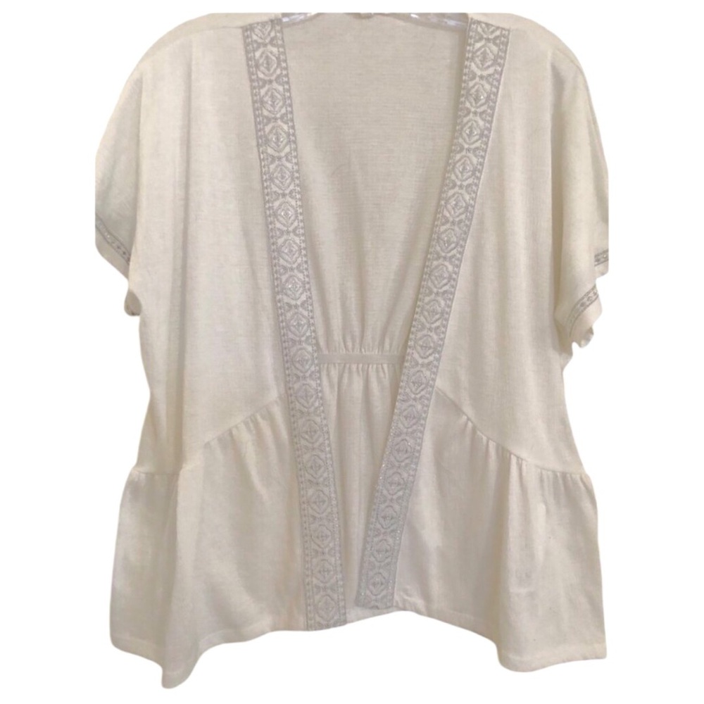 Maurice Jacket Shrug with pretty silver trim Size M